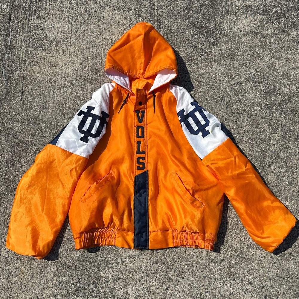 Vintage 80s Tennessee Volunteers Zip Up Nylon Jacket USA Made Size L